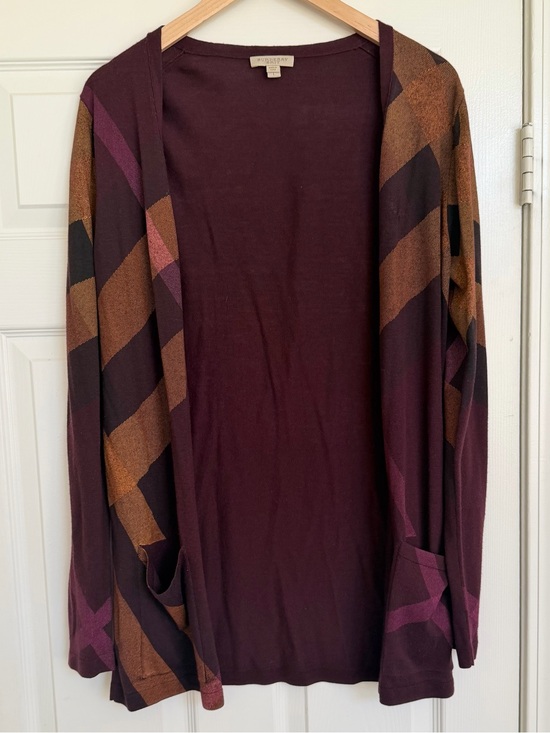 Burberry Sweaters - Burberry Brit Wool Cashmere Cardigan Sweater Purple Plum Size Large